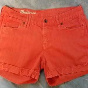 Madewell cutoff rolled up shorts Women's SZ 28 Orange
